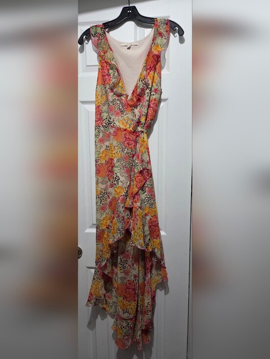 Guess Dresses & Skirts - Guess Floral Ruffle High-Low Dress in Pink, Yellow, Cream